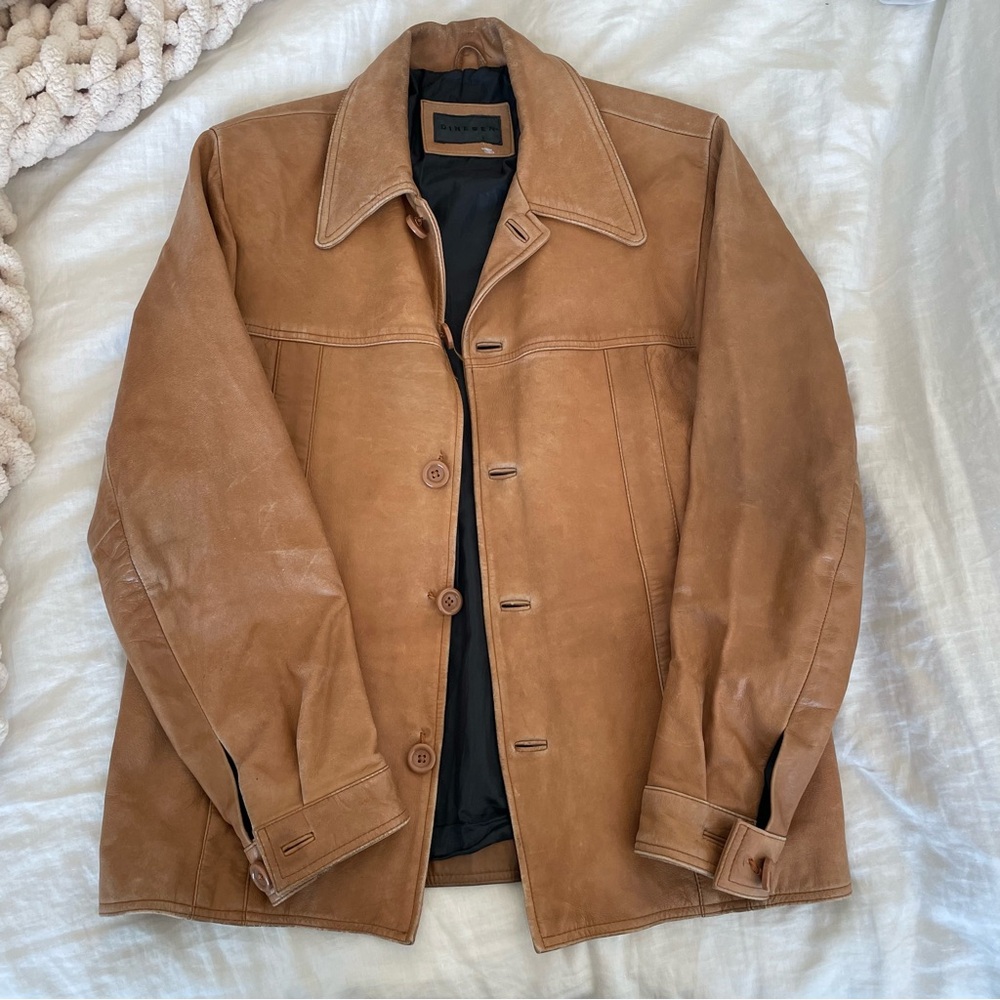 Vintage distressed leather jacket
